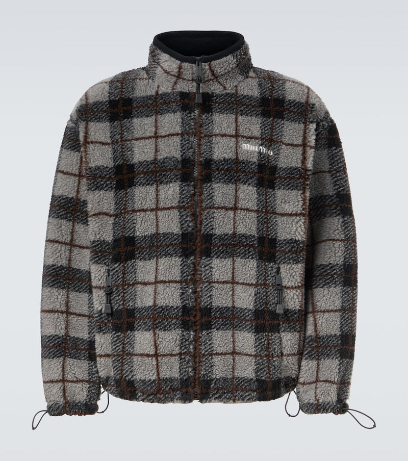 Miu Miu Checked teddy jacket