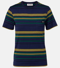 Miu Miu Striped cotton jersey T-shirt