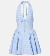 Bananhot Micaela gingham halterneck cotton minidress