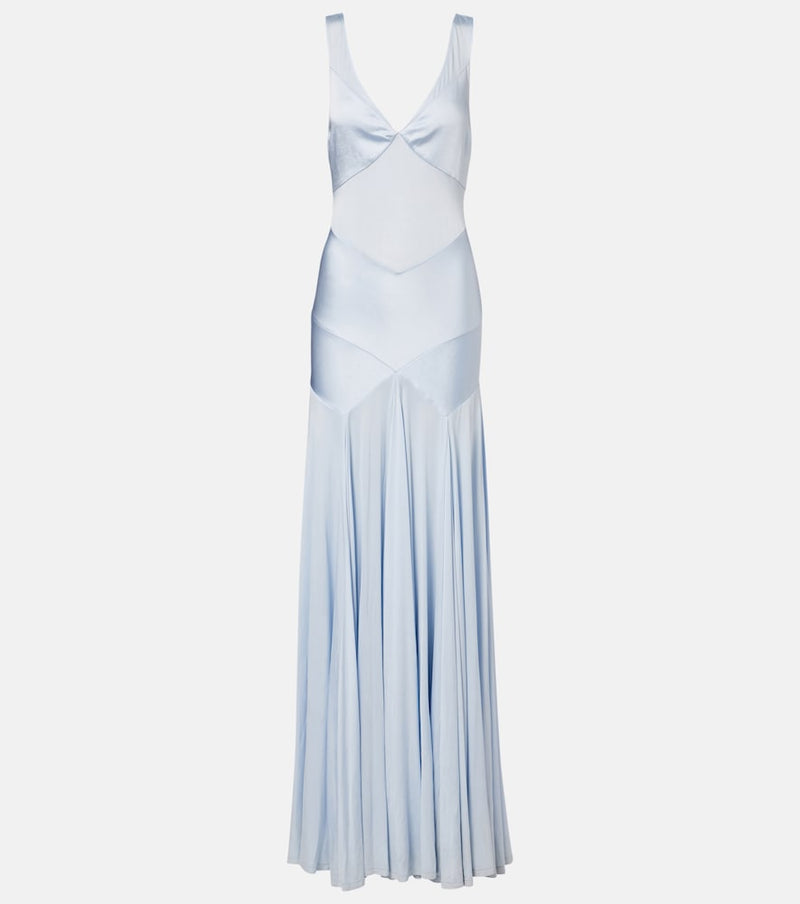 Self-Portrait Paneled satin gown