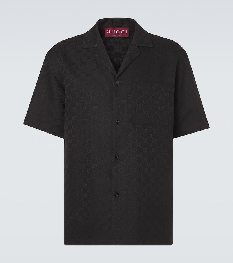 Gucci GG Canvas linen-blend bowling shirt