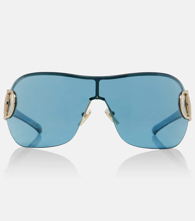 Gucci Sign Shield Sunglasses Blue