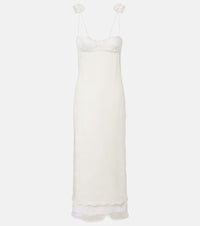 Magda Butrym Embroidered silk, wool and cotton-blend midi dress