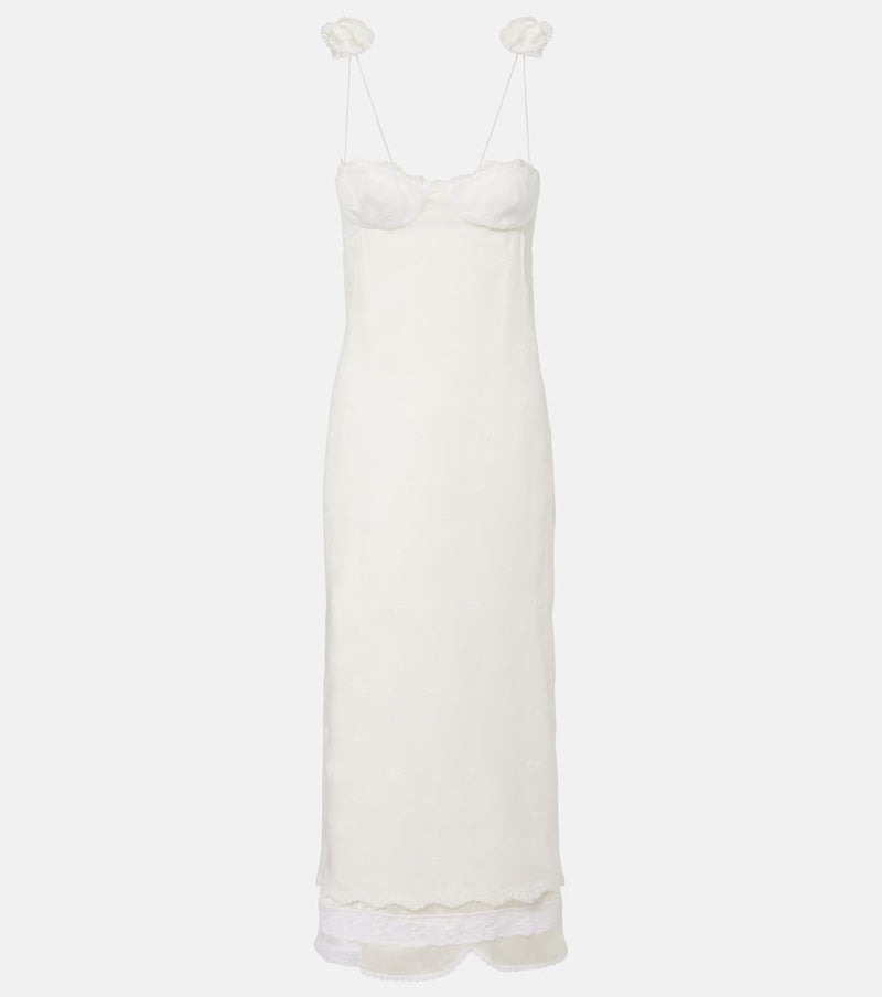 Magda Butrym Embroidered silk, wool and cotton-blend midi dress