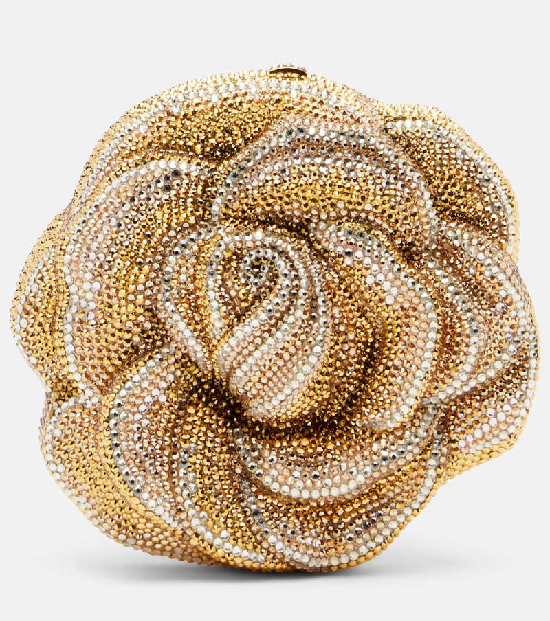 Judith Leiber Couture Golden Rose crystal-embellished clutch