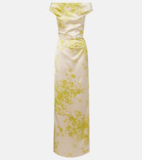 Erdem Floral off-shoulder duchess satin gown