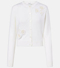 Erdem Floral-applique wool cardigan