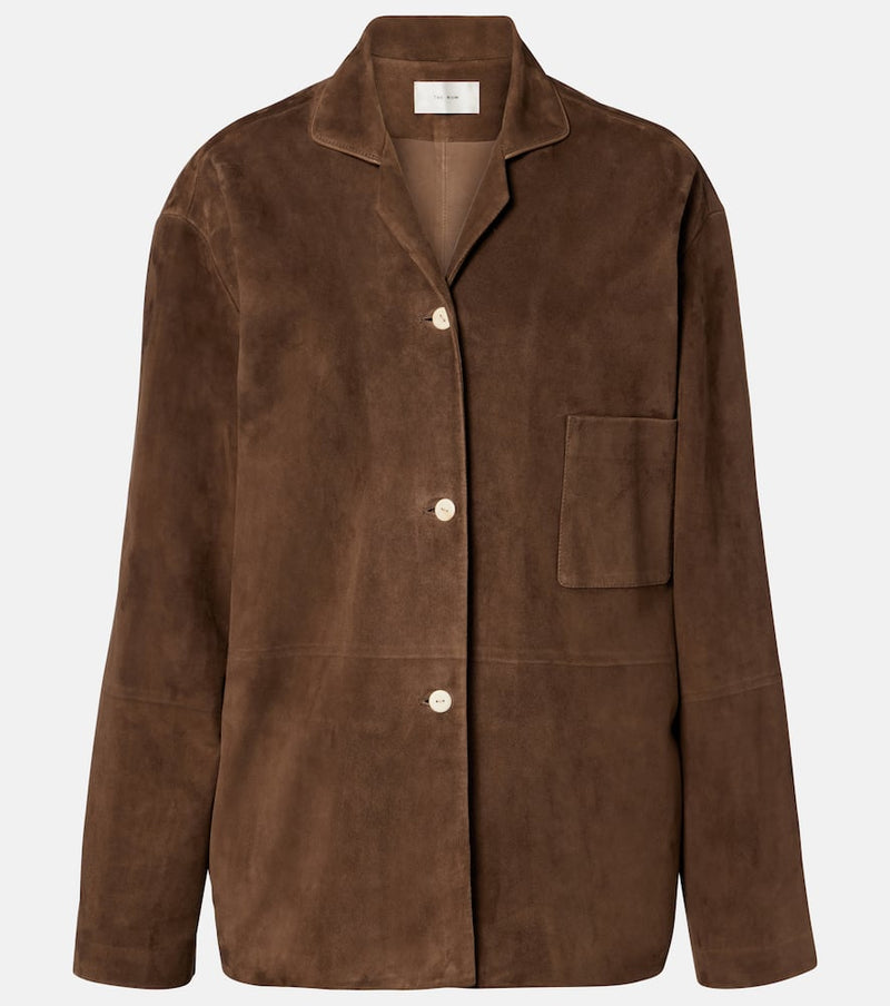 The Row Janine Suede Shirt Brown