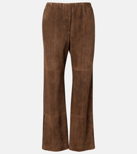 The Row Kenan suede bootcut pants