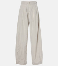 The Row Pleated silk-blend straight pants