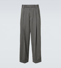 Versace Striped virgin wool straight pants