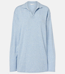 The Row Niosa cotton and linen polo sweater