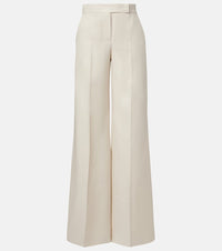 Max Mara Badesse high-rise linen wide-leg pants