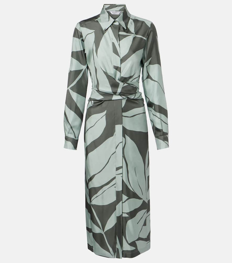 Max Mara Robinia printed silk shirt dress