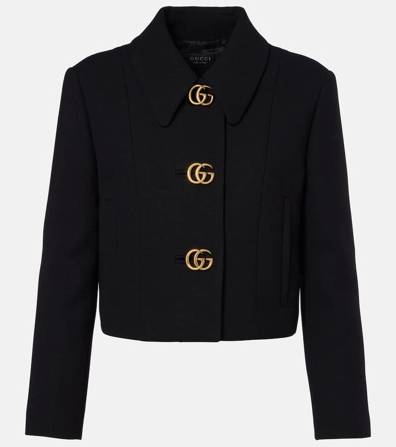 Gucci Double G cropped wool crepe jacket