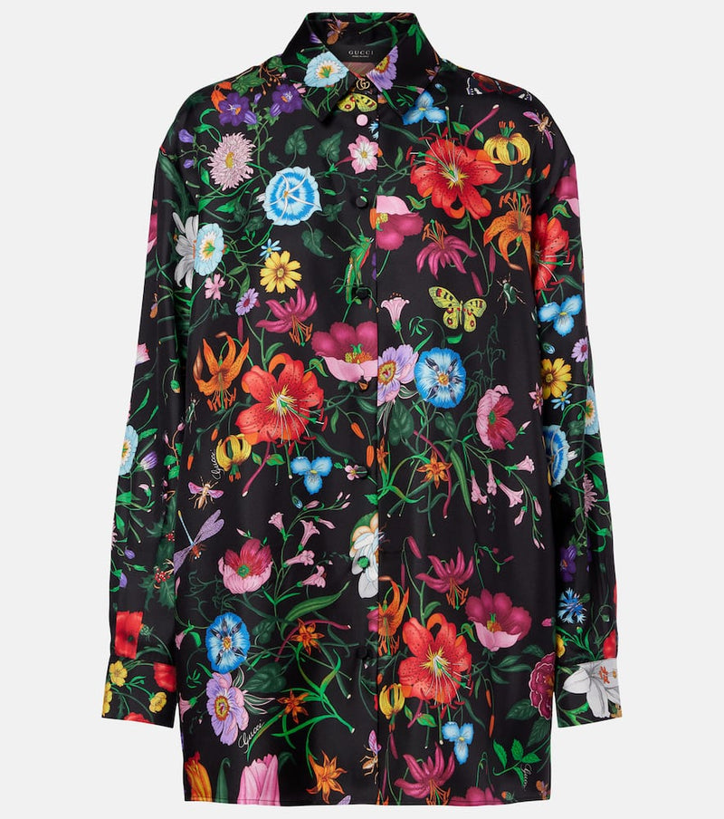 Gucci Floral silk twill blouse