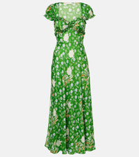 Doen Valerine floral silk satin maxi dress