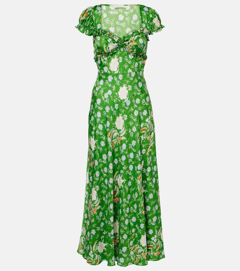 Doen Valerine floral silk satin maxi dress