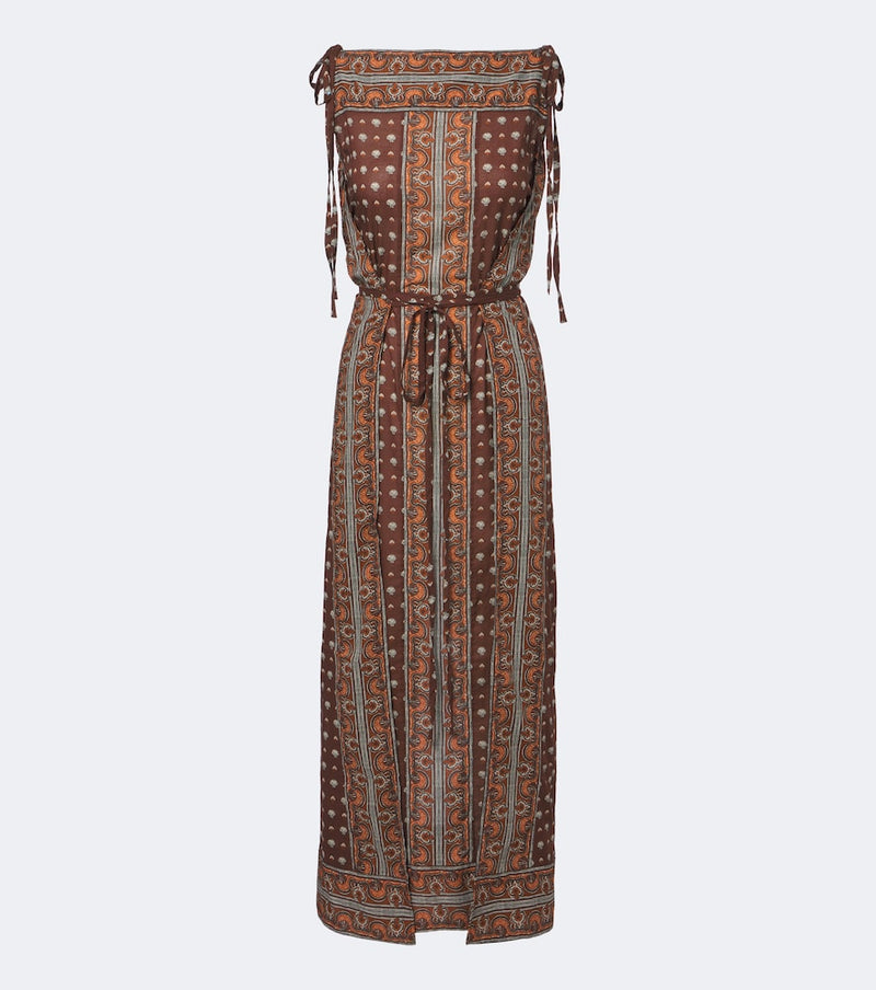 Doen Amarante printed cotton voile midi dress