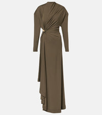 Bottega Veneta Gathered crepe jersey maxi dress