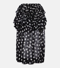 Dries Van Noten Polka-dot ruffled midi skirt
