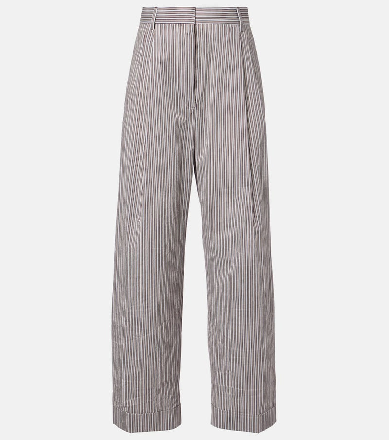 Dries Van Noten Striped cotton and silk pants