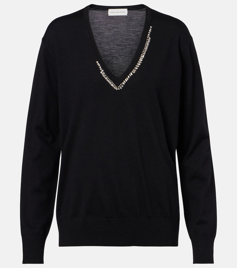 Dries Van Noten Embellished wool sweater