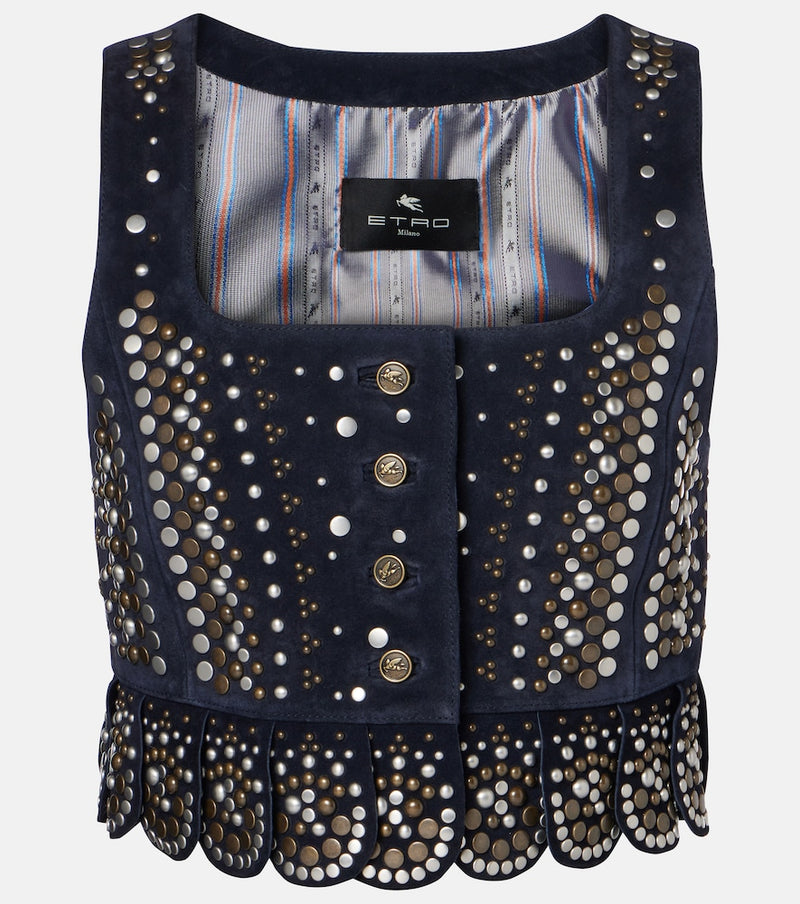 Etro Studded suede vest