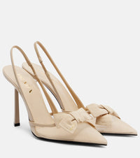 Prada Bow-detail mesh slingback pumps