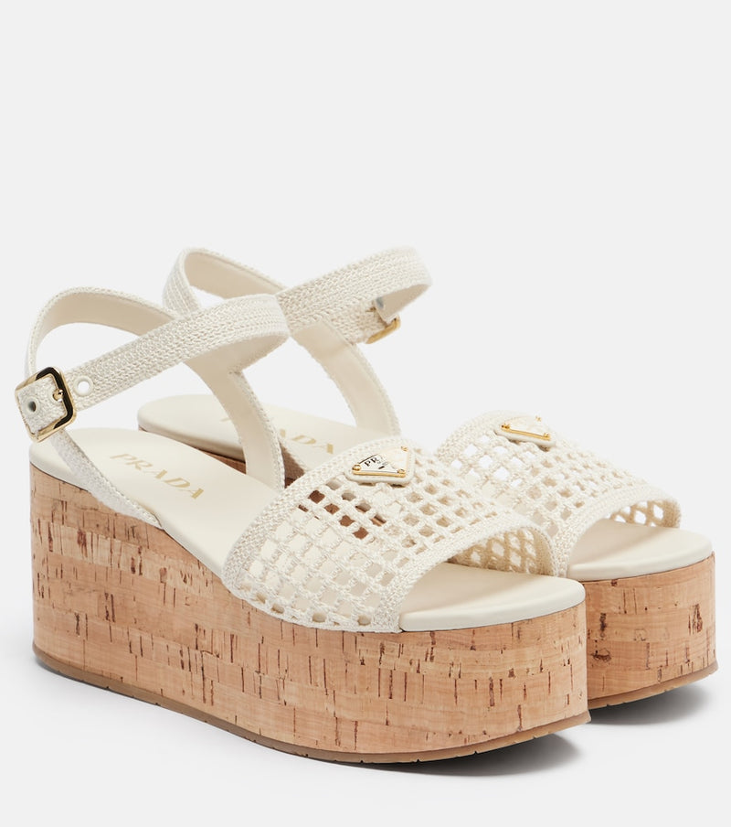 Prada Crochet platform sandals