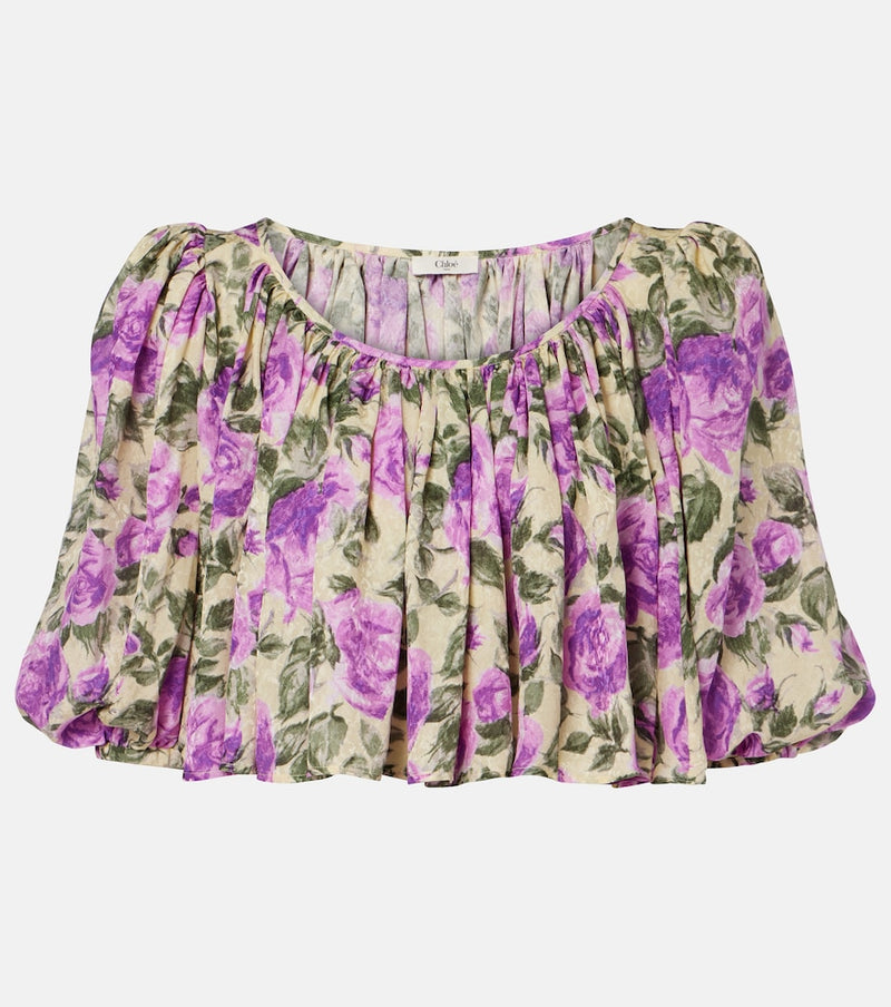 Chloe Printed silk top