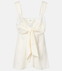 Chloe Lace-trimmed silk top