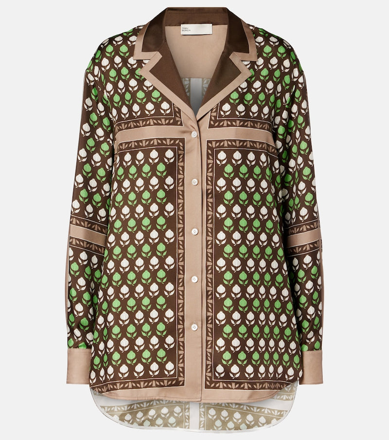 Tory Burch Printed silk twill shirt