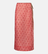 Ganni Printed organza wrap skirt