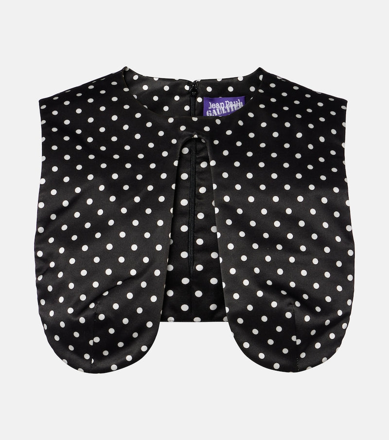 Jean Paul Gaultier Polka-dot silk crop top