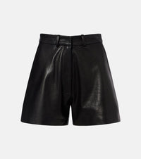 Nour Hammour Barrel leather shorts