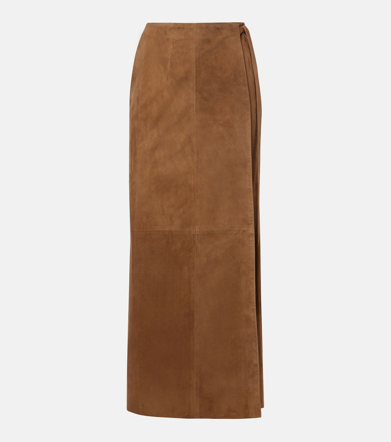 Nour Hammour Leather wrap skirt
