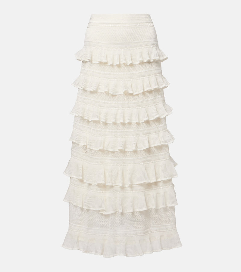 Zimmermann Luna ruffled tiered maxi skirt