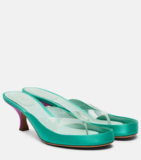 Chloe Junie satin and TPU thong sandals