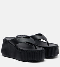 Chloe Nama leather platform thong sandals