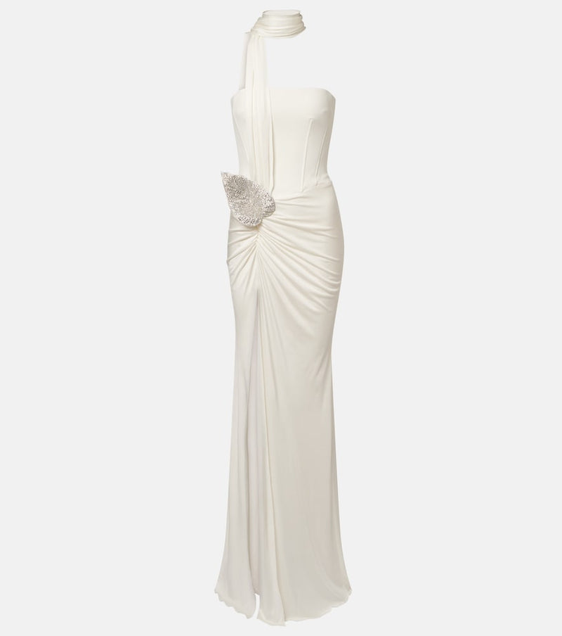 David Koma Embellished bustier gown