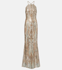 Elie Saab Sequined silk-blend gown