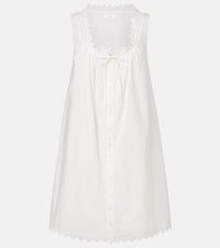 Frame Scalloped cotton poplin shirt dress