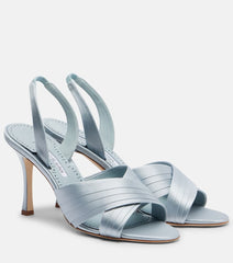 Manolo Blahnik Viera 90 satin slingback sandals