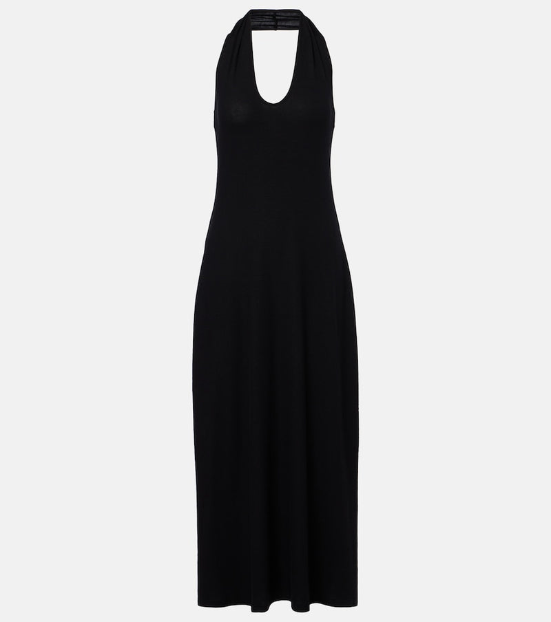 Leset Lauren halterneck jersey midi dress