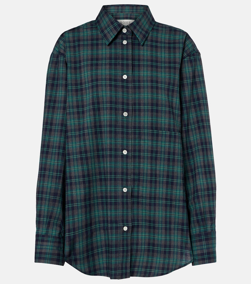 Rohe Checked oversized wool-blend shirt
