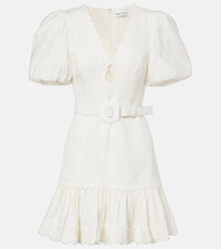 Rebecca Vallance Kahlia embroidered linen-blend minidress