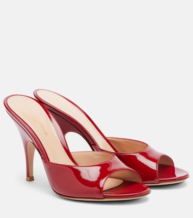 Gianvito Rossi Patent Leather Mules Red