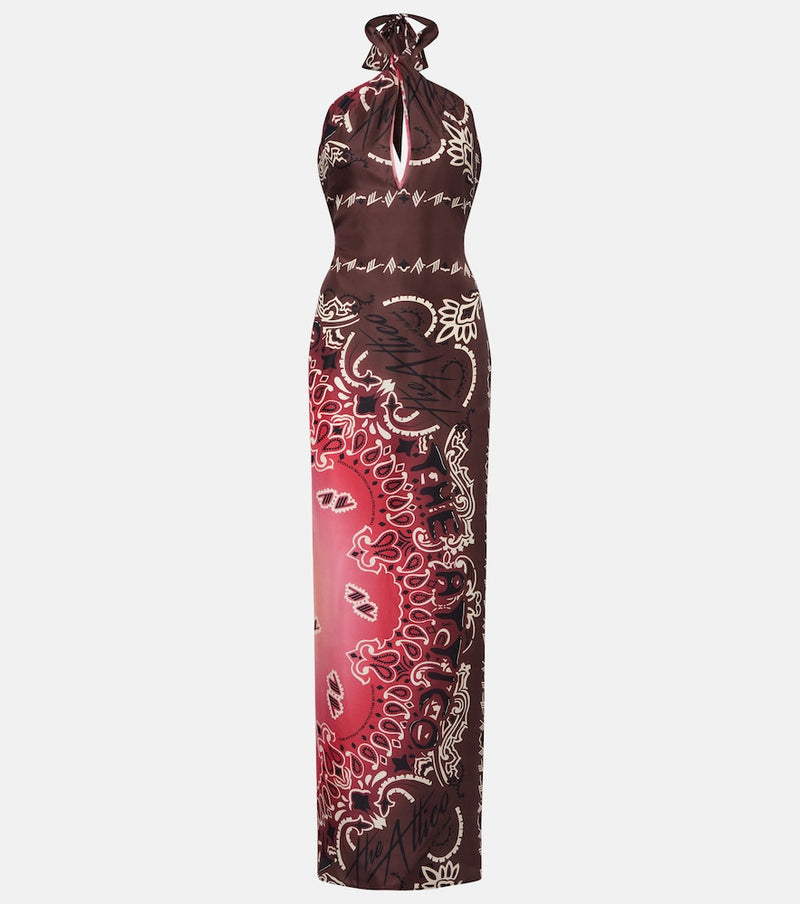The Attico Printed silk maxi dress