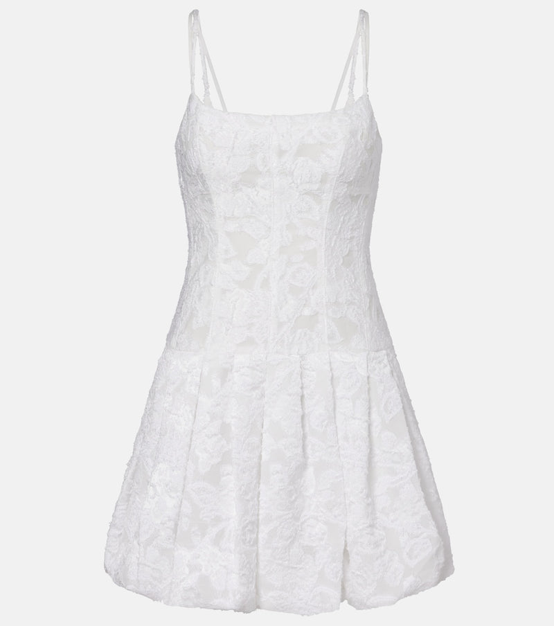 Simkhai Fifi embroidered cotton-blend minidress